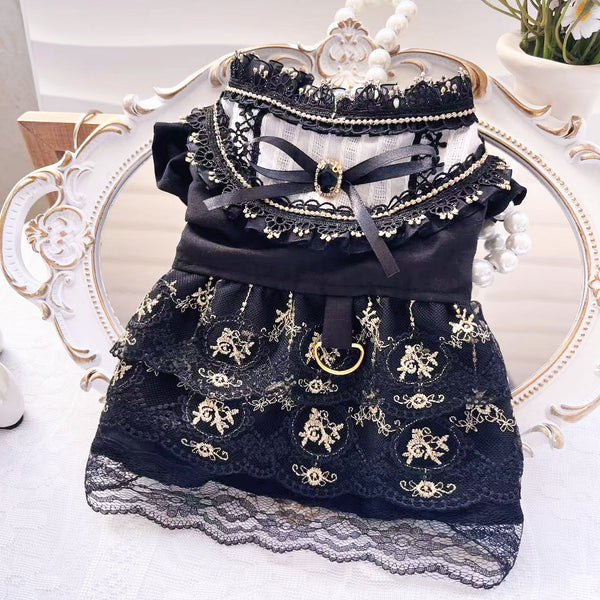 Gothic Golden Skirt Cat Dog Clothes